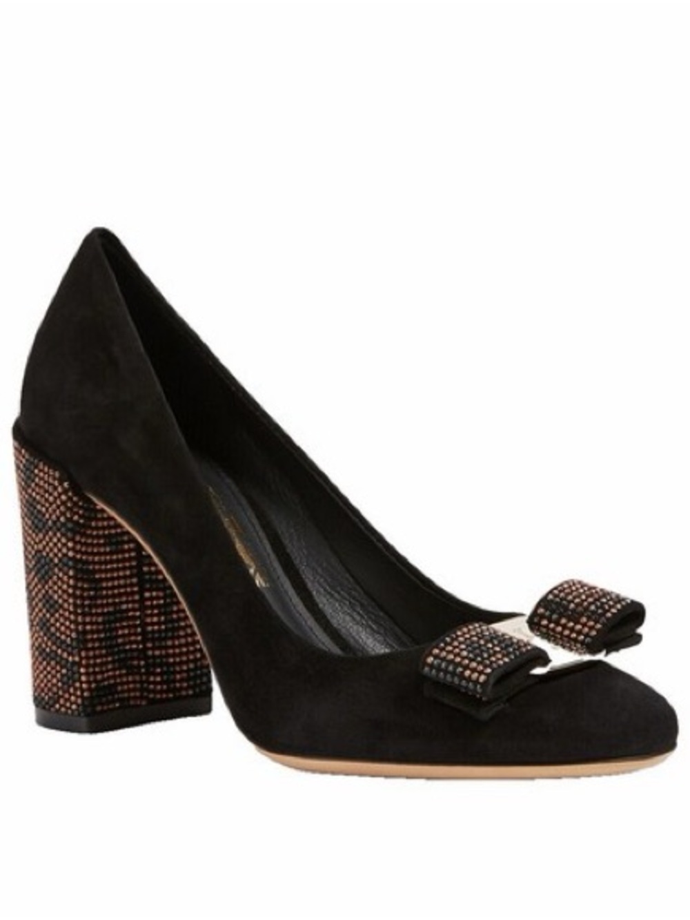 Salvatore Ferragamo black suede heels